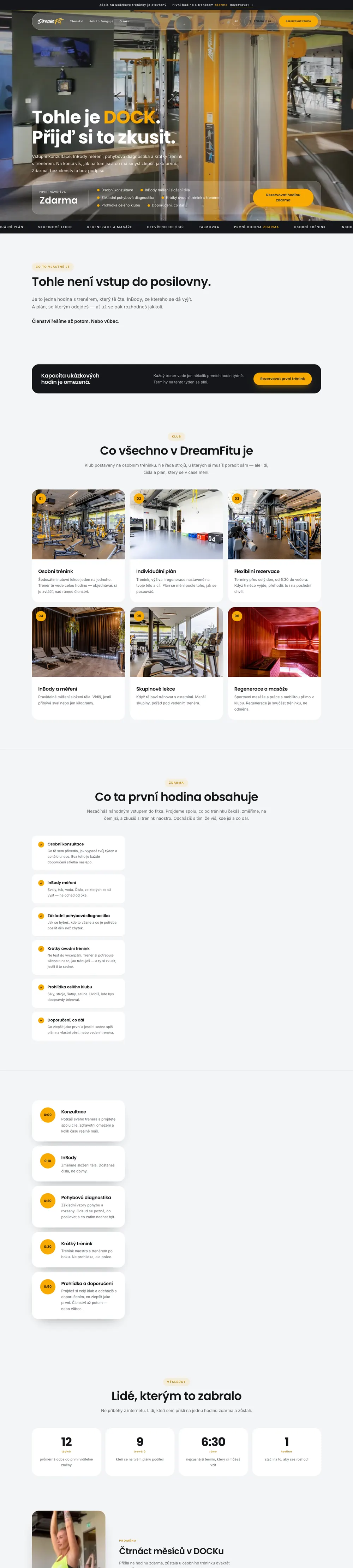 Web DreamFit — ukázka