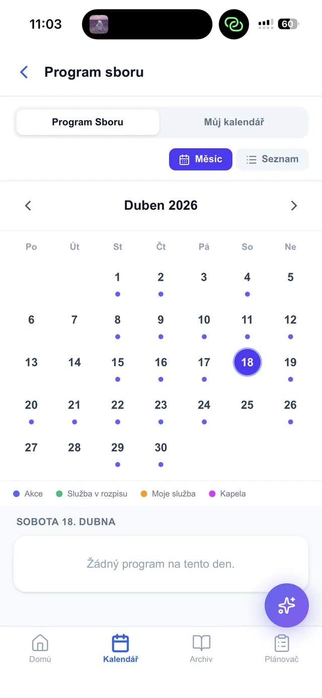 CB Kolín calendar