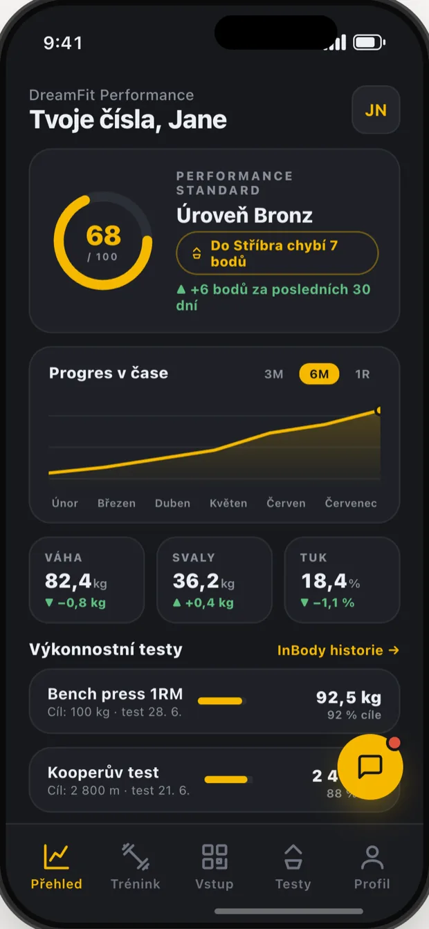 DreamFit app — progres
